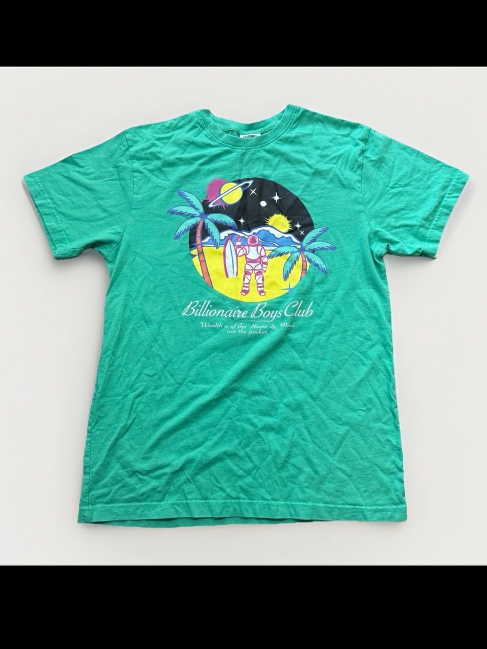 Billionaire Boys Club Utopia Short Sleeve Green Medium Graphic Astronaut T-Shirt